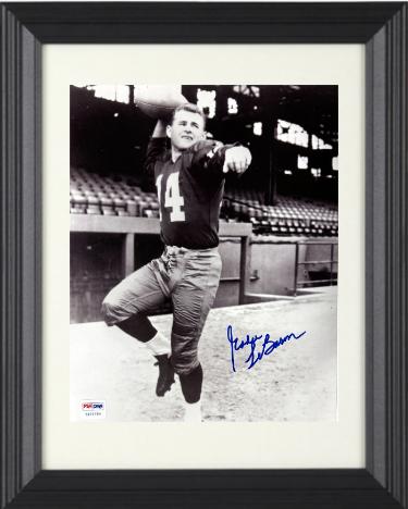 Eddie LeBaron signed Dallas Cowboys 8x10 Photo minor dings Custom Framing- PSA/CSA Show Ticket (Dallas 1st QB)