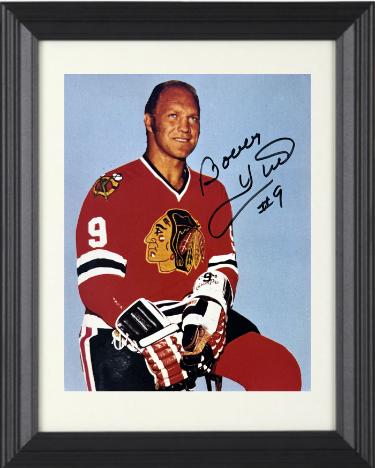 Bobby Hull signed Chicago Blackhawks 8x10 Photo #9 minor dings Custom Framing- COA (HOF)