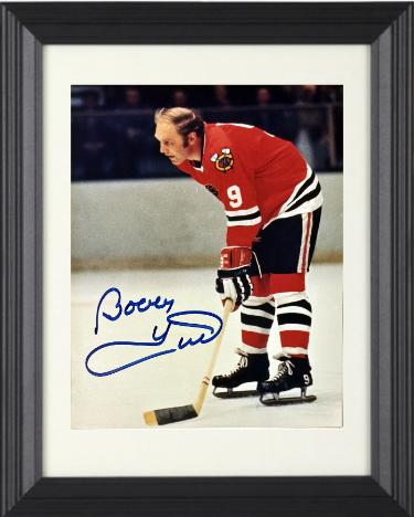 Bobby Hull signed Chicago Blackhawks 8x10 Photo minor dings Custom Framing- NFL Alumni, Inc. LOA (HOF)