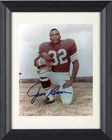 Jim Brown signed Cleveland Browns 8x10 Photo Custom Framing- NFL Alumni LOA (HOF)