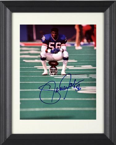 Lawrence Taylor signed New York Giants 8x10 Photo #56 minor dings Custom Framing- NFL Alumni, Inc. LOA (HOF)