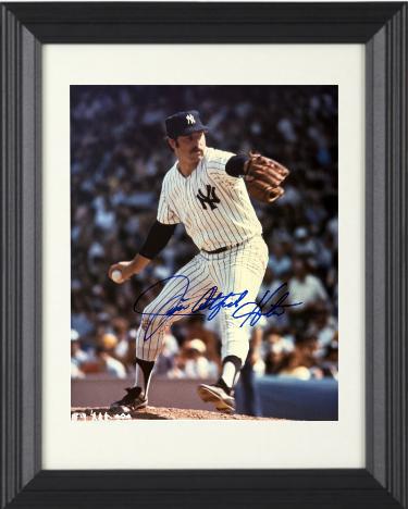 Jim "Catfish" Hunter signed New York Yankees 8x10 Photo minor dings Custom Framing- COA (5X WSC)