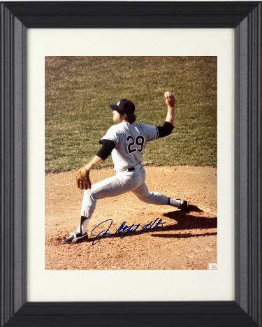 Jim "Catfish" Hunter signed New York Yankees 8x10 Photo minor dings Custom Framing- COA (5X WSC)
