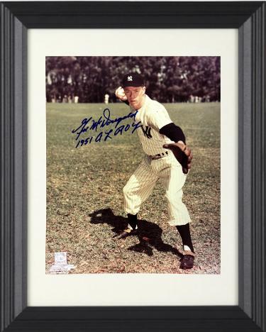 Gil McDougald signed New York Yankees MLB 8x10 Photo 1951 AL ROY minor dings Custom Framing- COA