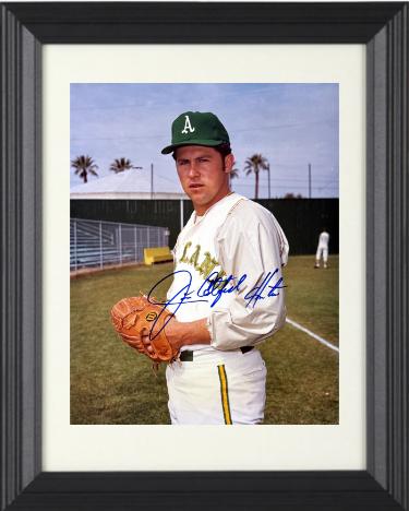 Jim "Catfish" Hunter signed Oakland A's 8x10 Photo imperfect Custom Framing- COA (HOF/5X WSC)