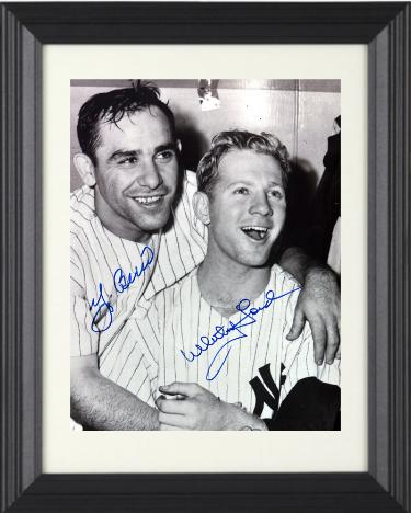 Yogi Berra & Whitey Ford dual signed New York Yankees 8x10 Photo minor dings Custom Framing- COA/Show Ticket (HOF)