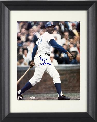 Ernie Banks signed Chicago Cubs MLB Licensed 8x10 Photo minor dings Custom Framing- COA (HOF)