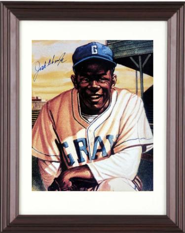 Josh Gibson, Jr. signed Homestead Grays Negro League 8x10 Photo minor dings Custom Framing- COA