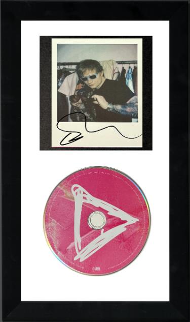 Ed Sheeran signed 2025 Play Indie Polaroid 3.5x4.25 Auto/Sleeve/Booklet/CD 6.5x12 Custom Framing- COA