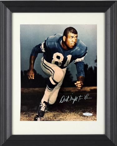 Dick Lane signed Los Angeles Rams 8x10 Photo Night Train minor dings Custom Framing- Sports World Collectibles #A28334/COA