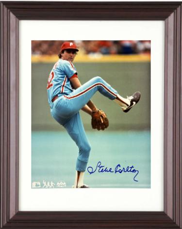 Steve Carlton signed Philadelphia Phillies MLB 8x10 Photo minor dings Custom Framing- COA (HOF)