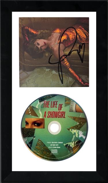 Taylor Swift 2025 The Life of a Showgirl CD Signed 4.75x4.75 Photo Art Card #2 w/ Heart 6.5x12 Custom Framing- Beckett Review