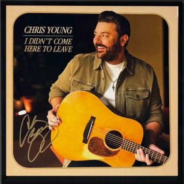 Chris Young signed 2025 I Didn't Come Here to Leave Boots On The Ground 12x12 Cover Art Album Cover/LP/Green Vinyl Framing- COA