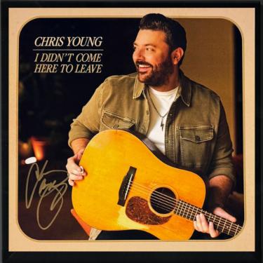 Chris Young signed 2025 I Didn't Come Here to Leave Boots On The Ground 12x12 Cover Art Album Cover/LP/Green Vinyl Framing- COA