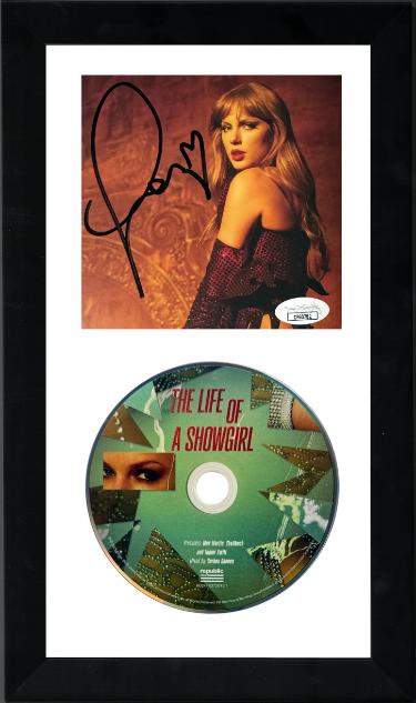 Taylor Swift 2025 The Life of a Showgirl CD Signed 4.75x4.75 Photo Art Card #3 w/ Heart Custom Framing- JSA #CF60782