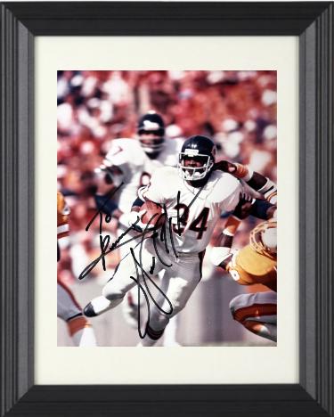 Walter Payton Signed Chicago Bears 8x10 Color Photo To: Kevin Custom Framing Beckett/Notarized
