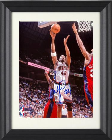 Lorenzen Wright signed Memphis Tigers 8x10 Photo Custom Framing- COA/LA Clippers