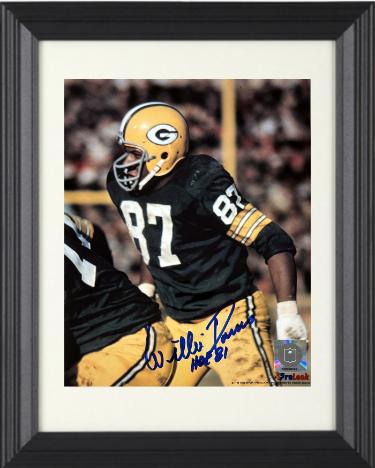 Willie Davis signed Green Bay Packers NFL Licensed 8x10 Photo HOF 81 minor dings Custom Framing- COA