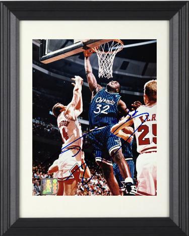 Shaquille O'Neal signed Orlando Magic NBA Licensed 8x10 Photo minor dings Custom Framing- The Score Board COA (HOF)