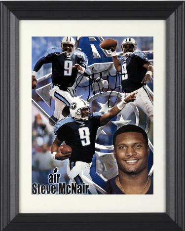 Steve McNair signed Tennessee Titans Air McNair NFL Collage 8x10 Photo #9 Custom Framing- Beckett Review