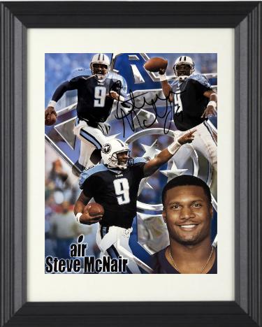 Steve McNair signed Tennessee Titans Air McNair NFL Collage 8x10 Photo #9 Custom Framing- Beckett Review