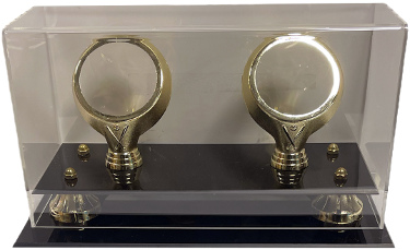 Baseball 2-Ball Gold Ring Display Case