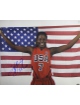 Sheryl Swoopes signed 16x20 Photo Team USA Olympics w/ US Flag 3X Gold (WNBA Basketball)
