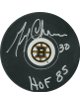 Gerry Cheevers Boston Bruins NHL Hockey Puck HOF 85 - MAB Hologram