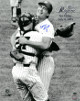 Dave Righetti signed New York Yankees 16x20 B&W Photo (celebration hug-No Hitter- July 4, 1983)