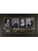 American Innovators 23x38 4 Photo Engraved Signature Series Leather Framing w/ Ben Franklin, Thomas Edison, Bell , Henry Ford