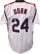 Corbin Bernsen signed White TB Custom Stitched Baseball Jersey "DORN" XL- JSA Hologram (Major League Movie)