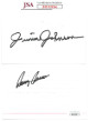 Junior Johnson & Benny Parsons dual signed NASCAR 3x5 Index Card- JSA Hologram #DD32956