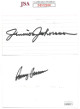 Junior Johnson & Benny Parsons dual signed NASCAR 3x5 Index Card- JSA Hologram #DD32959