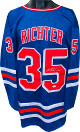 Mike Richter signed Blue Custom Stitched Pro Style Hockey Jersey XL- JSA Witnessed