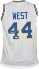 Jerry West signed West Virginia Mountaineers White TB College Custom Stitched Jersey JSA Witnessed