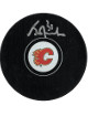 Grant Fuhr signed Calgary Flames Logo Hockey Puck #31- Beckett Witnessed