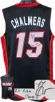 Mario Chalmers signed Miami Black Custom Stitched Pro Style Basketball Jersey 2X NBA Champ- JSA Witnessed #WIT319838