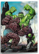 1992 Marvel Masterpieces Skybox Battle Thing vs Hulk #1-D Foil/Etch Trading Card