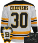 Gerry Cheevers signed Boston White TB Custom Stitched Pro Hockey Jersey #30 HOF 85 XL- JSA Witnessed