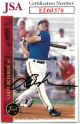Lance Berkman signed 1999 Just Minors Rookie Baseball Card #11- JSA #EE60378 (On Card Auto/Generals/Astros)