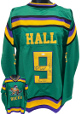 Brandon Adams signed Mighty Ducks Green Custom Stitched Pro Style Hockey Jersey XL- Jesse Hall/#9 Cake Eater/Oreo Line- JSA