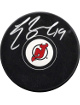 Travis Zajac signed New Jersey Devils Hockey Puck #19- Leaf Authentic Hologram