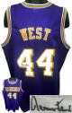 Jerry West signed Los Angeles Purple TB Custom Stitched Pro Style Basketball Jersey XL- JSA Witnessed