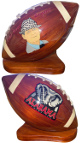 Coach Paul Bear Bryant Alabama Crimson Tide Logo Cedar Full Size Football/Stand  RARE/Like New/Prison Made