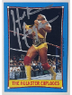 Hulk Hogan signed 1987 Topps WWF The Hulkster Explodes On Card Auto #26- COA