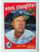 Enos Slaughter signed 2001 Topps Archives On Card Auto #155 imperfect- COA (New York Yankees)