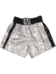 Muhammad Ali signed Everlast White Satin/Black Stripe Boxing Trunks XL- Beckett/COA/Photo