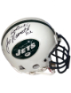 Joe Namath signed New York Jets Riddell TB NFL Authentic Mini Helmet Good Luck!/x12- Beckett Review