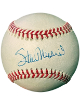 Stan Musial has hand signed this this RONL Rawlings Official National League Baseball minor tone- Beckett Review (St. Louis Card