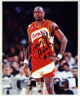 Moses Malone signed Atlanta Hawks 8x10 Photo Hawks #2- Tuff Stuff COA (MVP/12X AS)